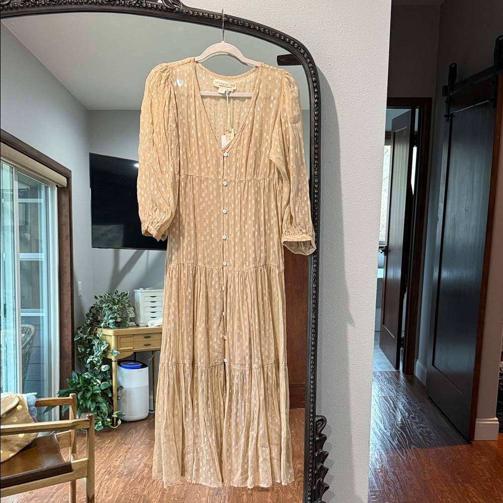 Saltwater LUXE champagne 3/4 Sleeve Dress
